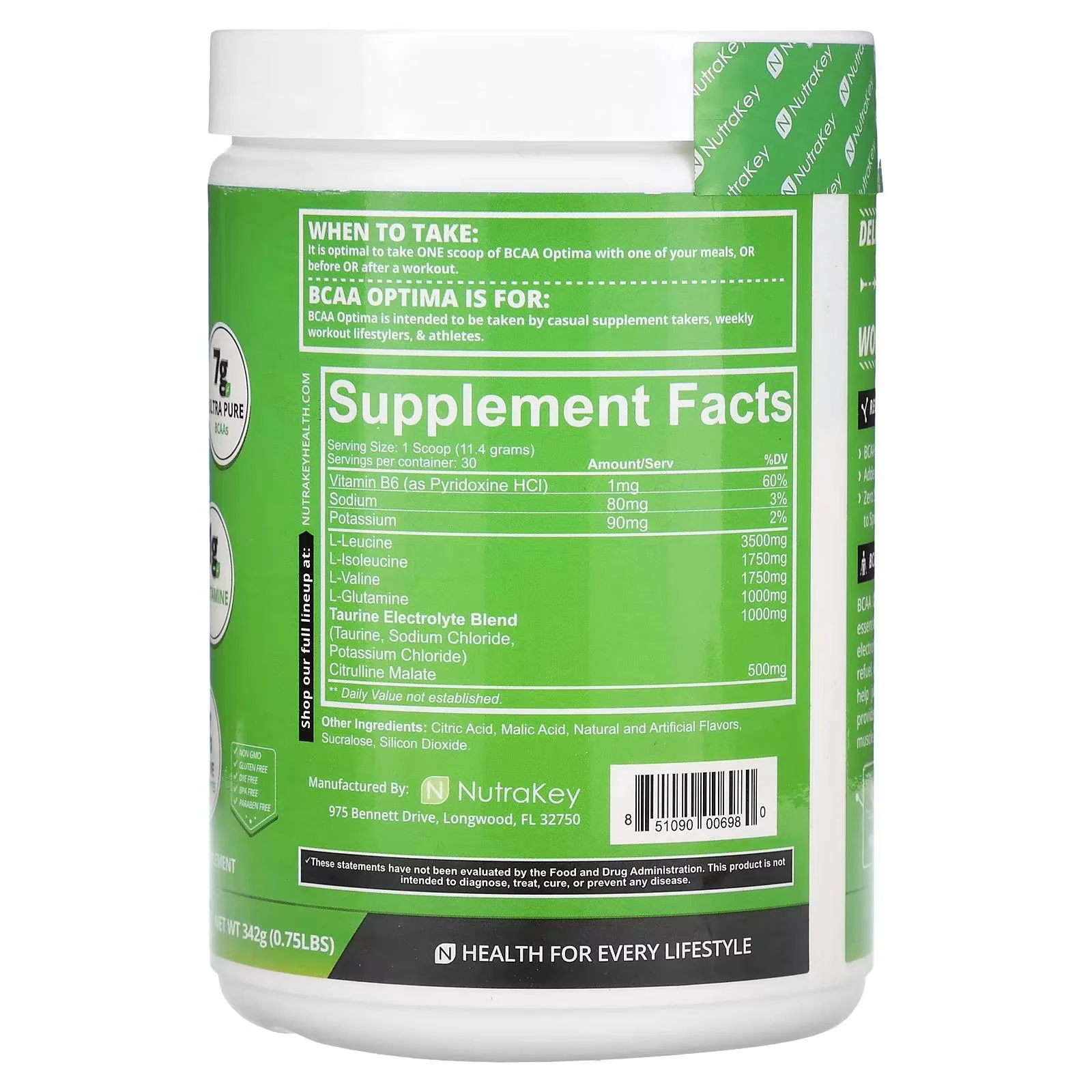 Nutrakey BCAA Optima 30srv - Image 3